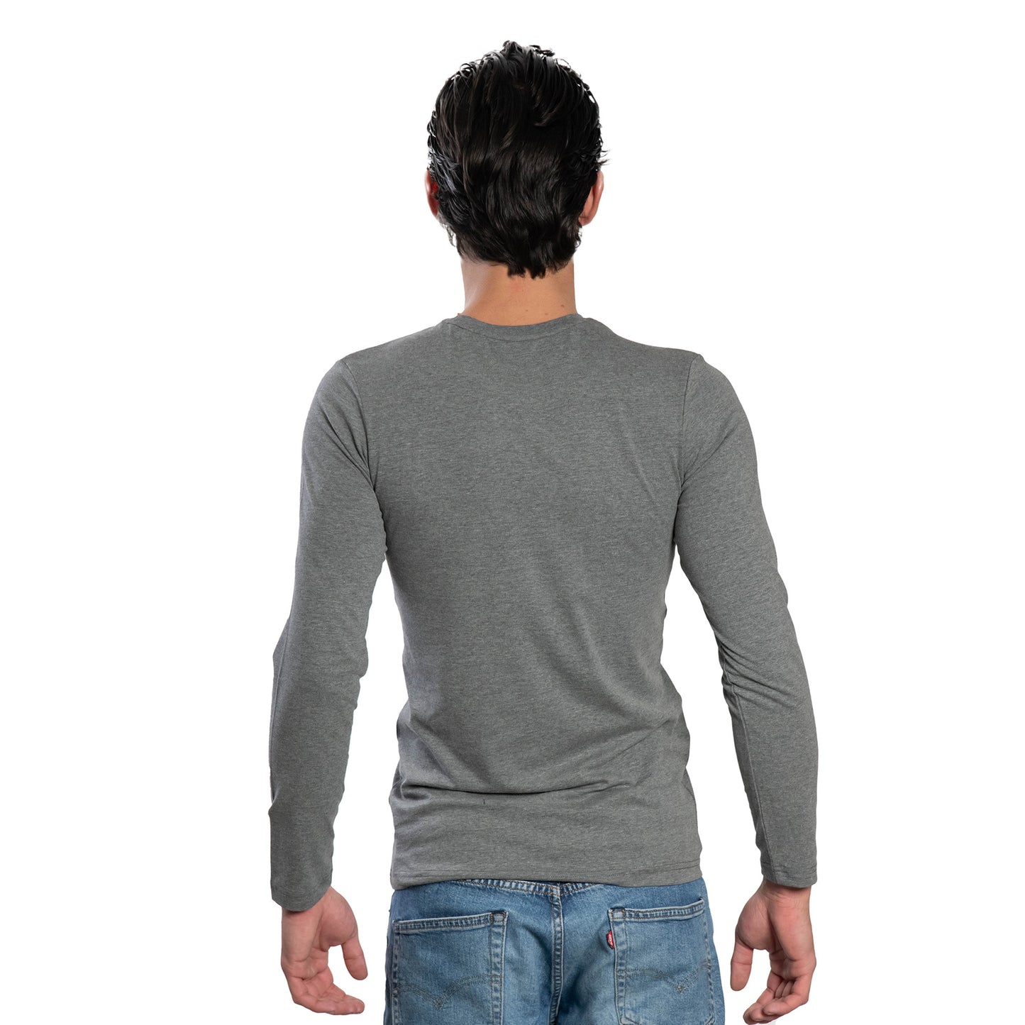 Мъжка  тениска с дълъг ръкав обло деколте