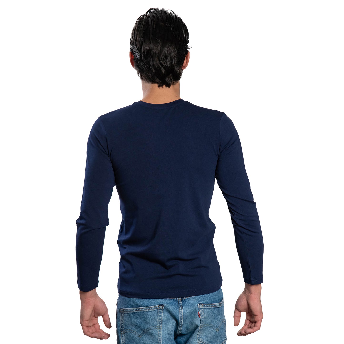 Мъжка  тениска с дълъг ръкав обло деколте